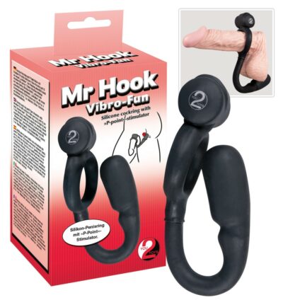 ANELLO FALLICO VIBRANTE CON STIMOLAZIONE PERINEO "MR HOOK"