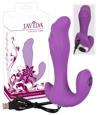VIBRATORE CON DOPPIO MOTORE E STIMOLAZIONE MULTIPLA JAVIDA 3 POINT""